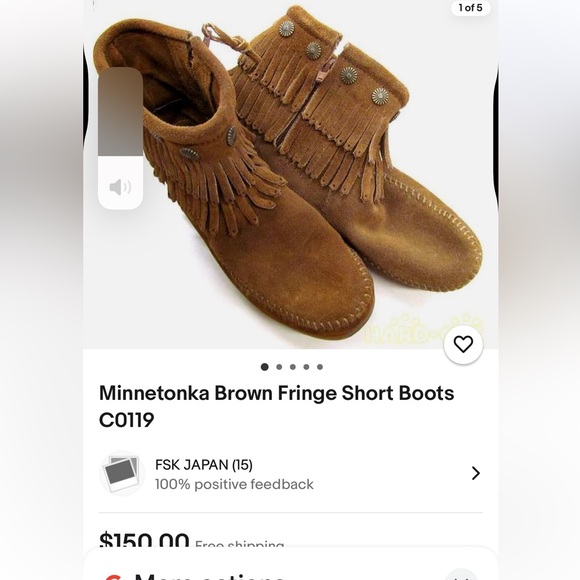Minnetonka Booties Fringe / Moc Boots Suede - Picture 1 of 5